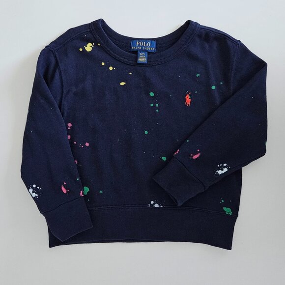 Polo Ralph Lauren Other - Polo Ralph Lauren Paint Splatter–Print Spa Terry Sweatshirt– Size 2T, Navy